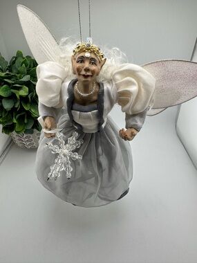 Katherine’s Collection Fairy Ornament White Silver Butterfly Christmas Decor
